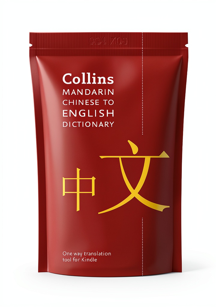 Installing Collins Chinese Dictionary Kindle Edition 1296‑Page for Ages 10‑15 on a wooden desk