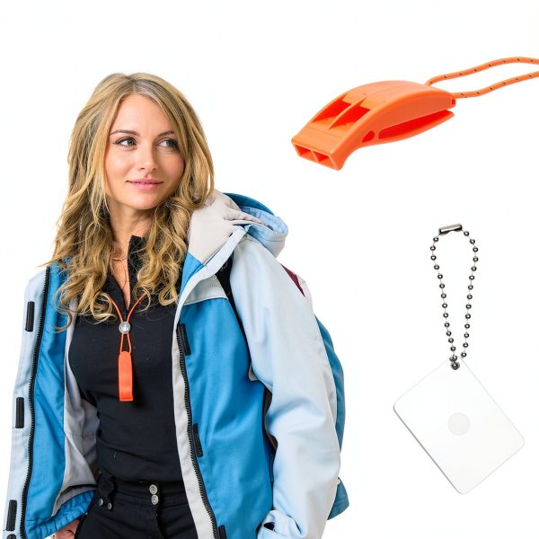 Eco-Fused 2X Survival Whistle and 2X Signal Mirror - Outdoor Survival Kit Rescue Flash Mirror - Clip-on Whistle with Lanyard - Backpacking, Camping, Marine Use, Outdoor Activities-5