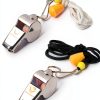 [Voted No.1 Whistles] Premium Metal Whistle Pack of 2 with Adjustable & Removable Lanyard. Ideal for Survival, Teacher, Football/Basketball/Soccer Coach, Sports, Safety, Emergency or Protection!-0