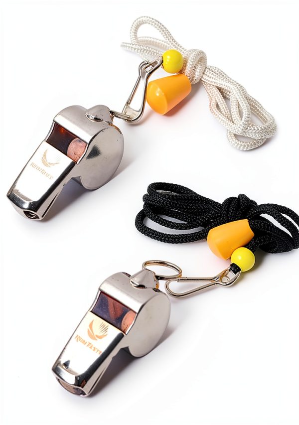 [Voted No.1 Whistles] Premium Metal Whistle Pack of 2 with Adjustable & Removable Lanyard. Ideal for Survival, Teacher, Football/Basketball/Soccer Coach, Sports, Safety, Emergency or Protection!-0