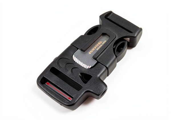 Fire Starter Survival Whistle Buckle CooBigo 10Pack 3/4" (19mm) Black-2