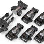 Fire Starter Survival Whistle Buckle CooBigo 10Pack 3/4" (19mm) Black-0