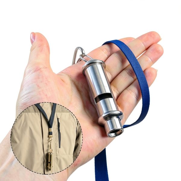 Dual Emergency Whistles Nihtdoy 2-Pack 120dB Silver & Black-4