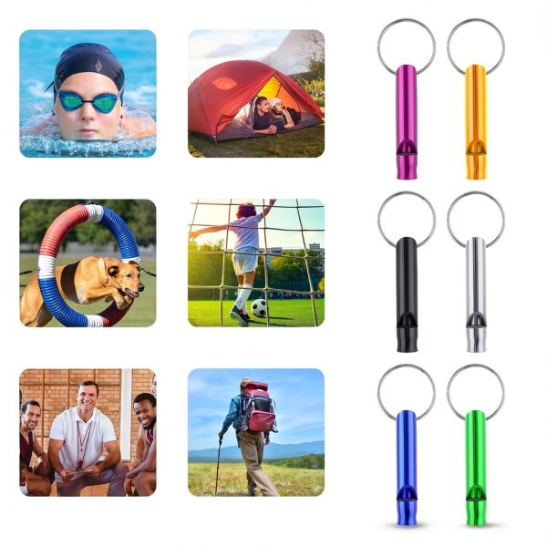 Aluminium Safety Whistle Keychain 12 Pack Mabor Outdoor Survival-2