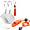 Eco-Fused 2X Survival Whistle and 2X Signal Mirror - Outdoor Survival Kit Rescue Flash Mirror - Clip-on Whistle with Lanyard - Backpacking, Camping, Marine Use, Outdoor Activities-4