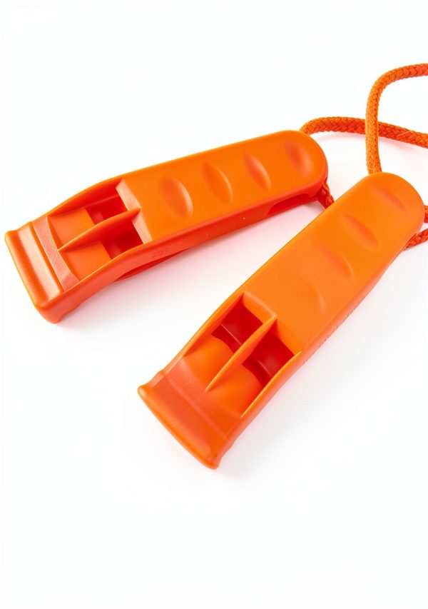 Emergency Safety Whistle AUGSUN 40pcs with Red Orange Lanyard-2