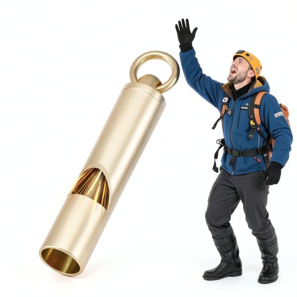 Brass Emergency Whistle 2 Pack with Tangle-Free Lanyard by Upeckaroo-1