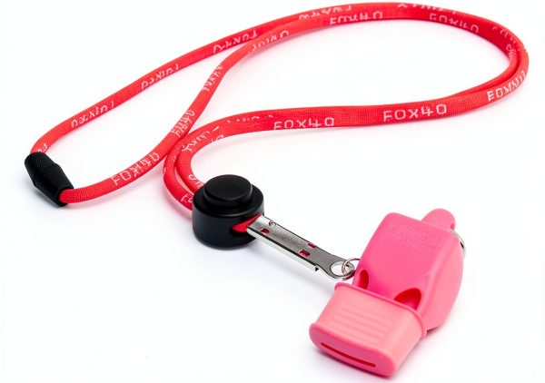 Fox 40 Classic CMG Whistle with Lanyard Alert Referee Coach Pink-2