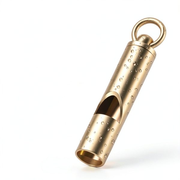 Brass Emergency Whistle 2 Pack with Tangle-Free Lanyard by Upeckaroo-2