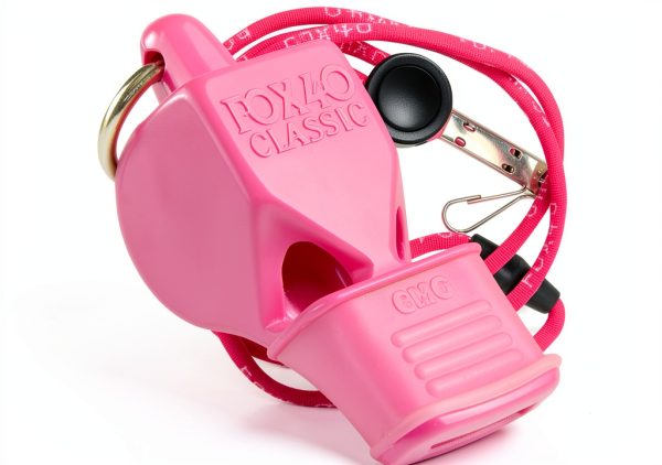 Fox 40 Classic CMG Whistle with Lanyard Alert Referee Coach Pink-0