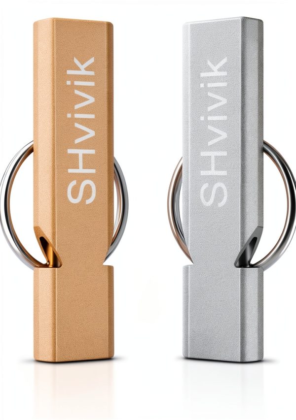 Emergency Whistle SHvivik 2PCS Aluminum Survival Whistle with Lanyard-1