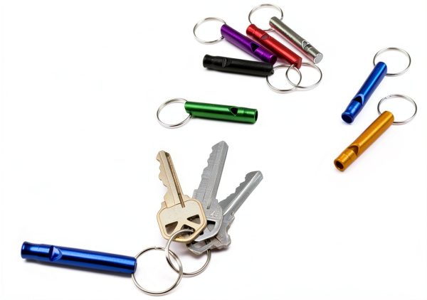 Extra Loud Whistles by Ergonflow - 12 Aluminum Keychain Signals-1