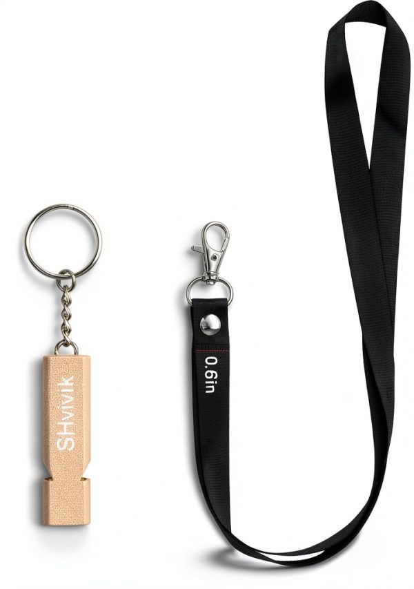 Emergency Whistle SHvivik 2PCS Aluminum Survival Whistle with Lanyard-2