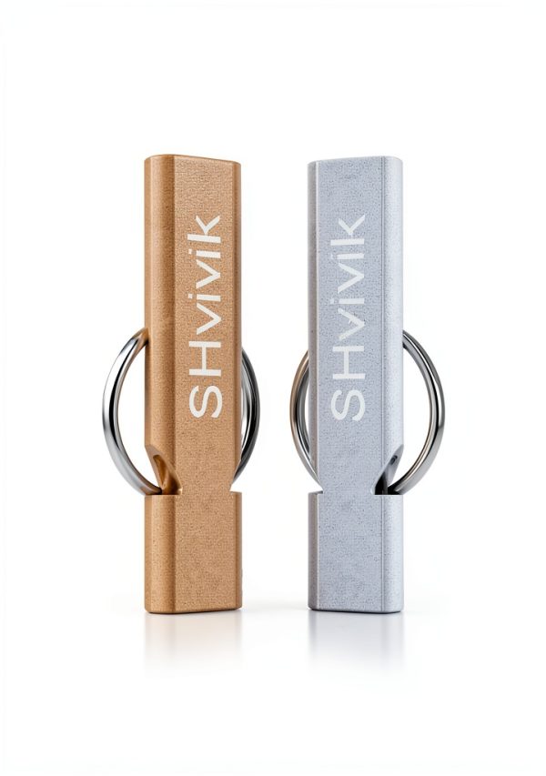 Emergency Whistle SHvivik 2PCS Aluminum Survival Whistle with Lanyard-5