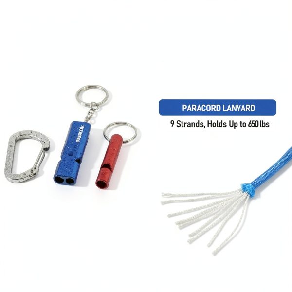 Emergency Whistle Set OWLDACIOUS – 6 Whistles, 3 Paracord Lanyards-4