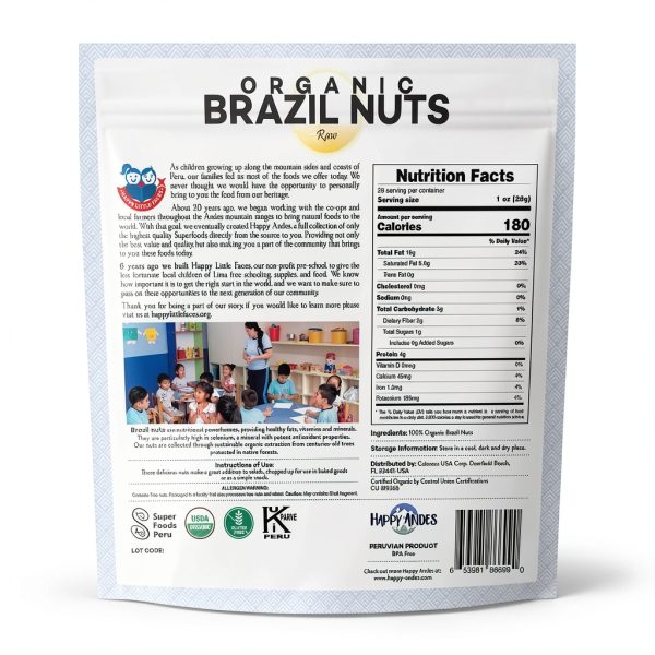 Happy Andes Real Organic Vacuum Sealed Brazil Nuts 1.75 lbs Non-GMO-1